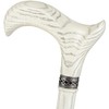 Asterom White Walking Cane - Handmade, Ergonomic, Sturdy - Wooden