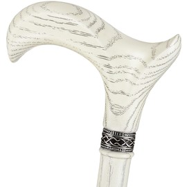 Asterom White Walking Cane - Handmade, Ergonomic, Sturdy - Wooden Walking Canes for Men & Women, Cool Walking Sticks (White, 36 Inch)