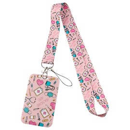 WKRTDY Badge Holder with Lanyard - Ideal for Medical Nurses, Office, School, Women and Men to Carry ID Cards and Phones