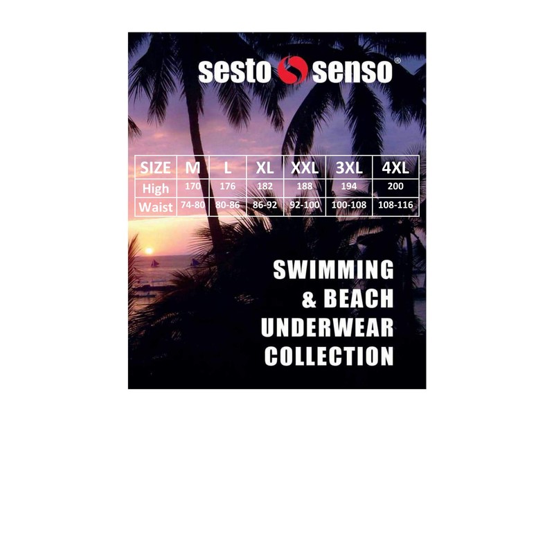 sesto senso Men's Swimming Trunks Briefs Swimwear Swimming Shorts, Dark
