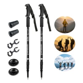 2 Pcs Bastones Senderismo Plegables Trail Running Y Trekking Negro