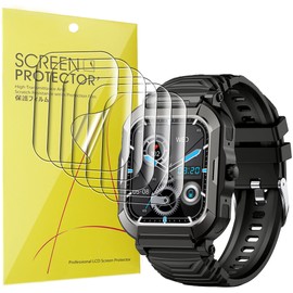 Lamshaw Compatible for Popglory Military Smartwatch Screen Protector, [6 Pack] Full Coverage TPU Clear Film Compatible for Popglory H52 1.91" Military Smartwatch (6 PACK)