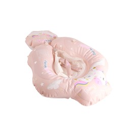 Children Swimming Circle Pink Little Horse Inflatable Sunshade Pool Float for Baby L(Inner Diameter 16cm/6.3in)