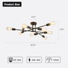 ZGLAOJT Black Semi Flush Mount Ceiling Light Fixture，9 Light Modern