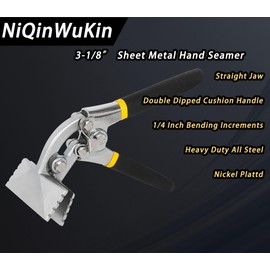 3-1/8Inch Straight Jaw Metal Bender Hand Seamer Metal Tools for Bending and Flattening Metal,Sheet Metal Bending Tool with Ergonomic Handle