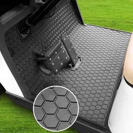 EZGO TXT Golf Cart Floor Mat, Upgraded Non-Slip Improved Full Coverage Liner Mats Unique with 8mm Thickness Rubber, Fits for EZGO TXT (1994+), EX1 (2020), Valor, Cushman Workhorse & Express S4
