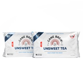 Cane Brew Unsweetened Iced Tea – Pekoe Cut Black Iced Teas, Family Size Pack – No Boil, No Mess Beverages for Home, Camping, RV, or Travel, 12 Half Gallon Bags