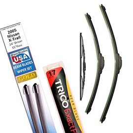 Beam Blade Wipers Replacement Set for 2005 Nissan X-Trail w/Rear - WiperBladesUSA Gold Beam Wiper Blades Wipers Set