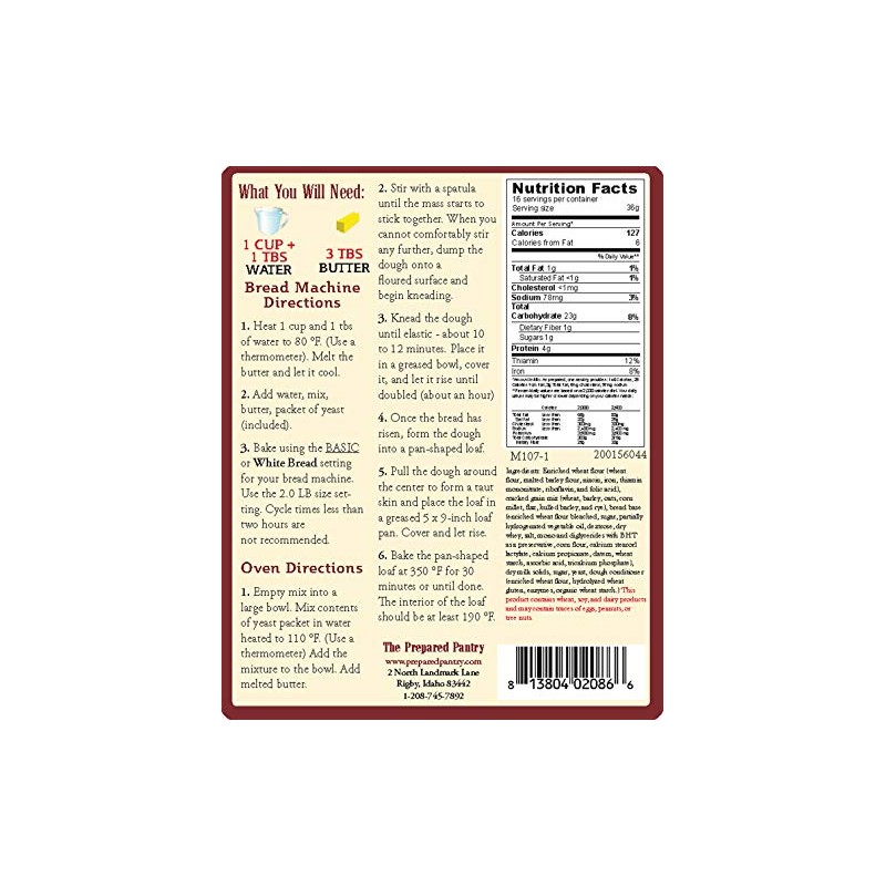 The Prepared Pantry New England Soup and Sandwich Bread Mix;