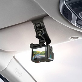Upgraded Car Sun Visor Mount, VLOG/Video Holder for GoPro Hero 12/11/10/9/8 Black, Insta 360, DJI Action 4/3 and More