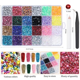 33000pcs Resin Jelly Rhinestones Kit 24 Color 3mm Round Nail Flatback Bedazzling Rhinestones with Pickup Tool Multicolor Nail Gem Diamonds Crystals for DIY Arts Crafts Clothing Decor