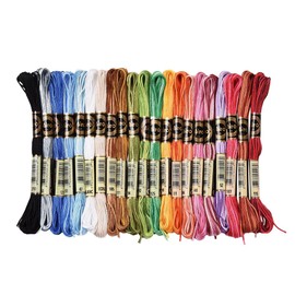 CABODYALS 21 Skeins 183 Yards 6 Strands Variegated Embroidery Floss Cross Stitch Threads Gradient Color Friendship Bracelet String Thread for Jewelry Making Bracelet Knitting Stitching Craft Supplies