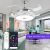 BAYSQUIRREL Smart Retractable Bluetooth Ceiling Fan with Speaker,Retractable Ceiling Fan