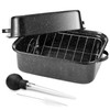 21Inch Roasting Pan, Extra Large Rectangle Roasting Pan With Rack,