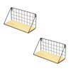 GOLDBEARUK Black Wire and Wooden Shelves Set of 2 (Medium