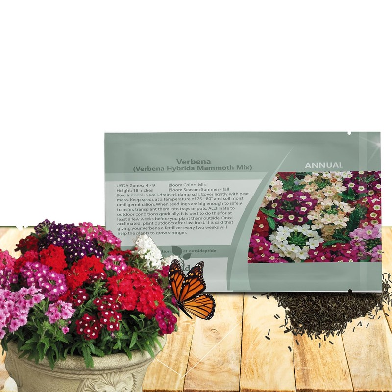 Outsidepride Mammoth Mix Verbena Seeds for Planting - 2000 Pcs.