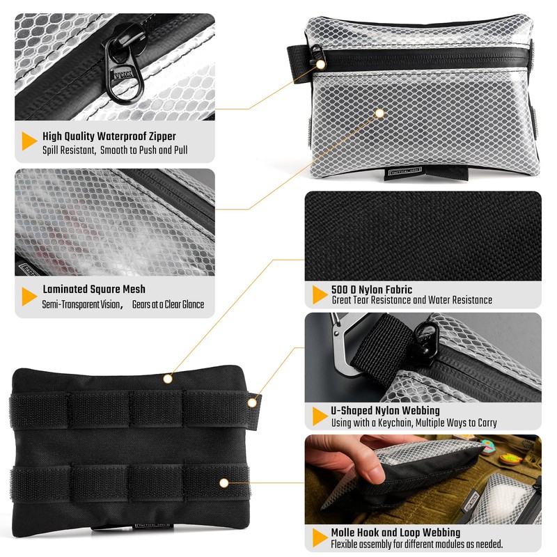 TACTICAL GEEK Storage A5 EDC Storage Pouch Set, Multi-Purpose Molle