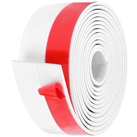 MYFAMIREA Door Weather Stripping 2IN (W) x 10FT (L) Door Draft Stopper Seal Tape Silicone Seal Strip Self Adhesive Shower Sweep Insulation Tape Side Bottom Strip for Sliding Glass Window Gap, White