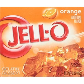 JELL-O Jello Gelatin Dessert 3 Ounce Boxes Pack of 4 (Orange) by Jell-O