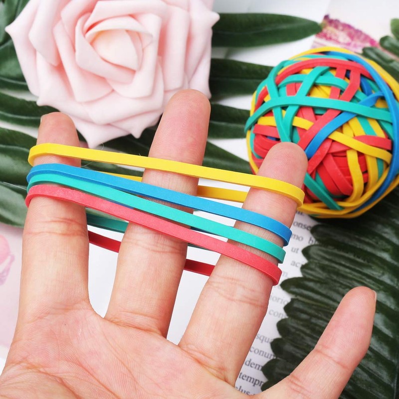 nuoshen Rubber Bands Coloured, Elastic Band Ball Document Organizing for
