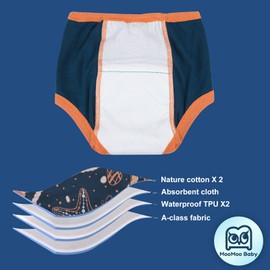MooMoo Baby 8 Packs Potty Training Pants Cotton Absorbent Training Underwear for Toddler Baby Boy 6 Year