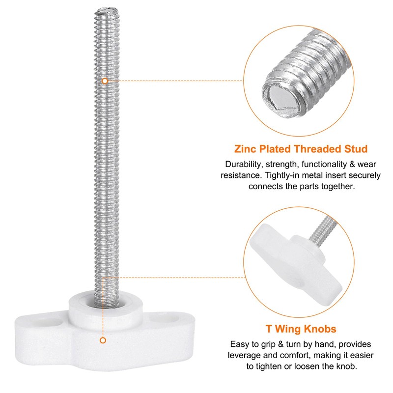 HARFINGTON 20pcs Tee Wing Knobs Thumb Screws M4 x 50mm