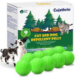 Natural Peppermint Oil Cat Repellent for Outdoor & Indoor Use, Keep Cats & Dogs Away from Yard, Garden & Furniture, 6-Month Protection, 9 Pack