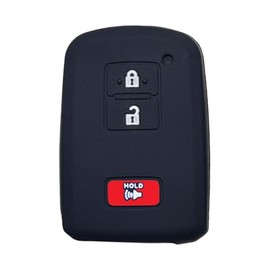 Key Fob Cover Tacoma Tundra: 3 Buttons Silicone Key Fob Case Fit for Toyota Prius C V Land Cruiser Tacoma HYQ14FBA 899040E091 899040E090 899040E092 2814512110 2012 to 2023 Black Remote Protector