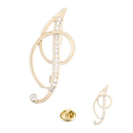 PATIKIL Rhinestone Letter Brooch Pins, 2 Sizes Initial Rhinestone Alphabet I Letter Lapel Badges Pin for Women Men Suits Dress Coat Clothes Craft, Gold Tone