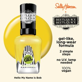 Sally Hansen Miracle Gel™, Beetlejuice Hello my Name is Bob​​, Long Lasting, Gel-Like Formula, No UV Lamp Needed, Yellow Nail Polish