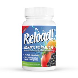 Reload! for Men, All Natural, Multivitamin, Multimineral, and Antioxidant, with 24 Fruits and Vegetables! 1 Month Supply.