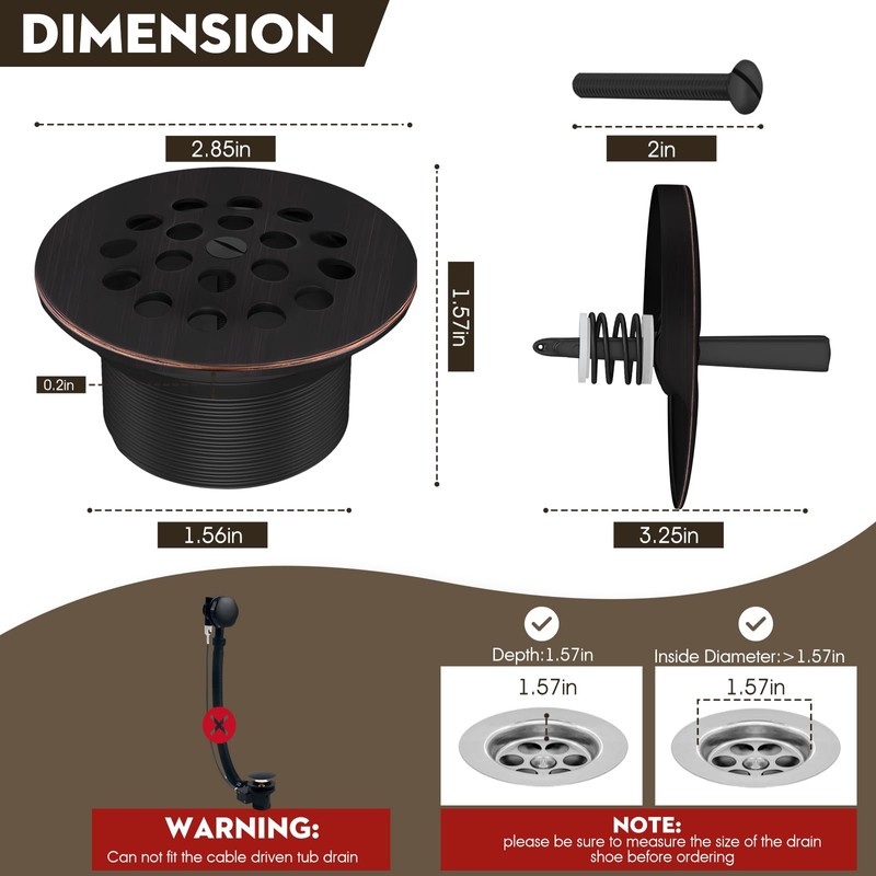Trip Lever Tub Trim Kit Set with Two Hole Overflow