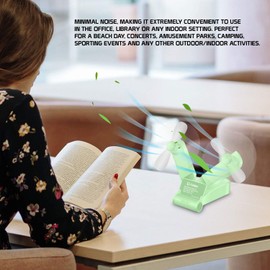 Cellet 2-In-1 Portable Handheld Mini Fans Two Speed Air Cooling USB Rechargeable Lightweight Ideal for Home, Office Amusement Park, Summer, Travel, Hiking, Running and other Outdoor Activities (Green)