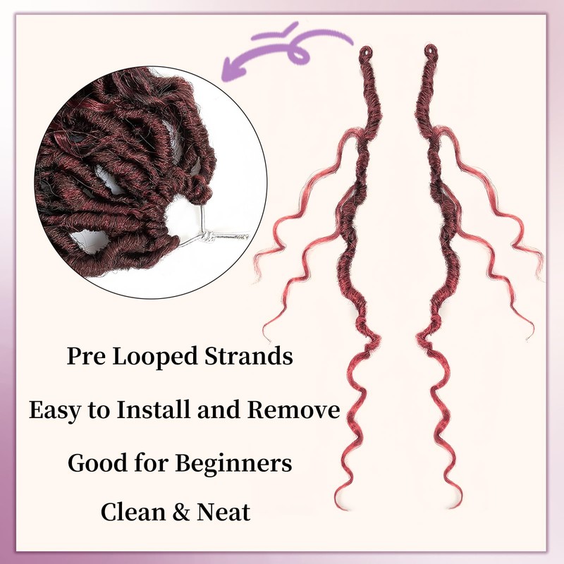 Kulayss 12 Inch Goddess Locs Crochet Hair 8 Packs Faux