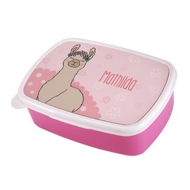 Striefchen® Lunch Box for Girls with Name of Choice – Gift Idea for First Day at School Llama