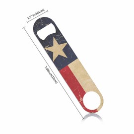TASDANA Texan Flag Stainless Steel Bottle Opener Rusty Scratched Sepia Aged Grunge Texan Flag Flat Beer Bottle Opener Keychain for Home Kitchen Bar Restaurant Party Birthday Gift