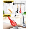 Pack of 2 Spaghetti Spoon, Silicone Pasta Fork with Wooden