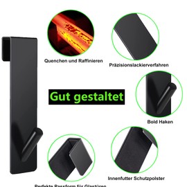 Foanlerck Improved Shower Wall Hooks Stainless Steel Shower Hooks No Drilling for Glass Wall, 17.8 cm Towel Holder Shower Wall with Protective Mat, Towel Holder Shower Glass Wall Shower Accessories,