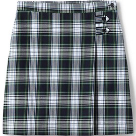 Lands' End Uniform Plaid Aline Skirt Below The Knee White Plaid Kids Slim 12