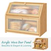 Vriccc Bread Box for Kitchen Counter, Large Bamboo Wood Double