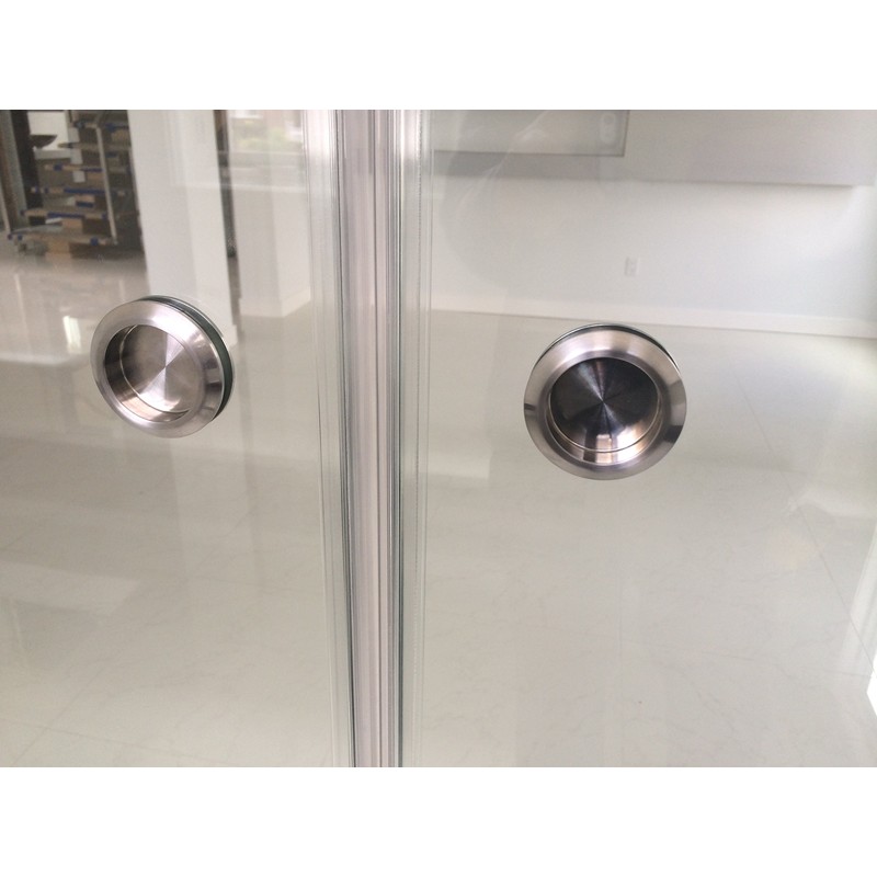 Top Hardware Stainless Steel 2-1/4" OD Thru-Glass Shower Sliding Door