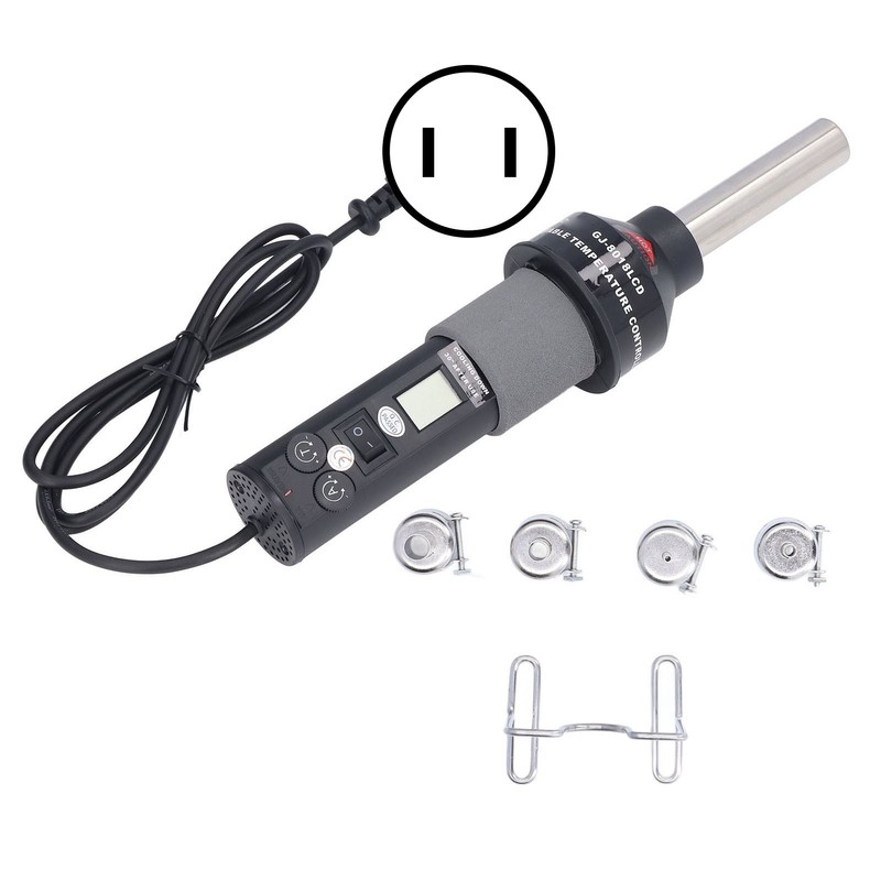 6Pcs Hot Air Gun LCD Digital Display Adjustable Portable Heating