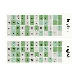 2pcs Universal English Alphabet Keyboard Stickers for Computers, Laptops, Notebooks, and Desktop Keyboards (Green)
