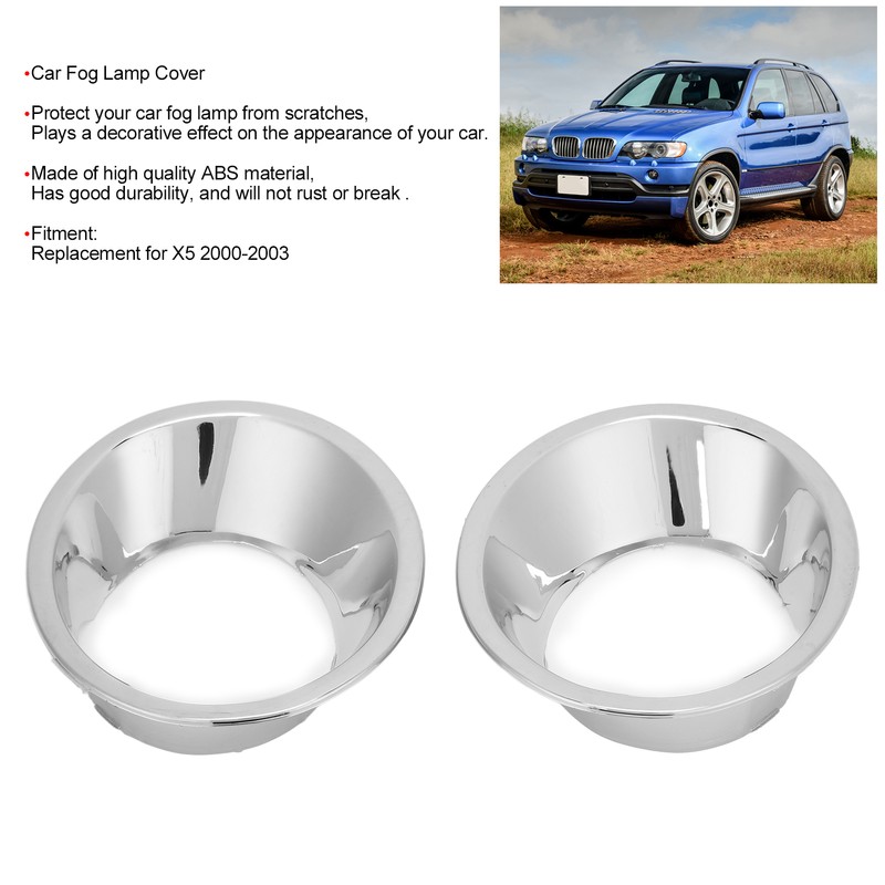 2pcs Car Front Fog Light Lamp Cover Trim Ring ABS