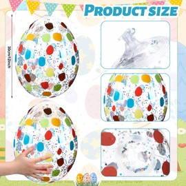 Jetec 12 Pcs Inflatable Easter Eggs Decorations 16 Inch Large Glitter Inflatables Eggs PVC Easter Ornaments Yard Decorations for Holiday Party Indoor Outdoor Decor(Silver)