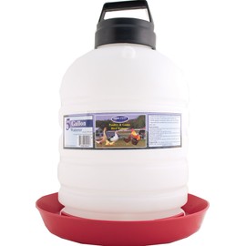 Farm Tuff P5G04 64021 Top Fill Poultry Fountains, 5-Gallon, 5 Gallon, Red, white