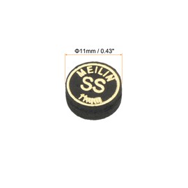 PATIKIL 11 mm 2 Pack Billiard Cue Tip Super Soft Multiple Layer Pool Pool Cue Tip Laminated Glued Snooker Stick Tip Billiard Accessories Black