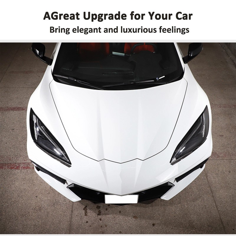 MXauto-2024 Black Carbon fiber Headlight eyebrow sticker For Corvette C8
