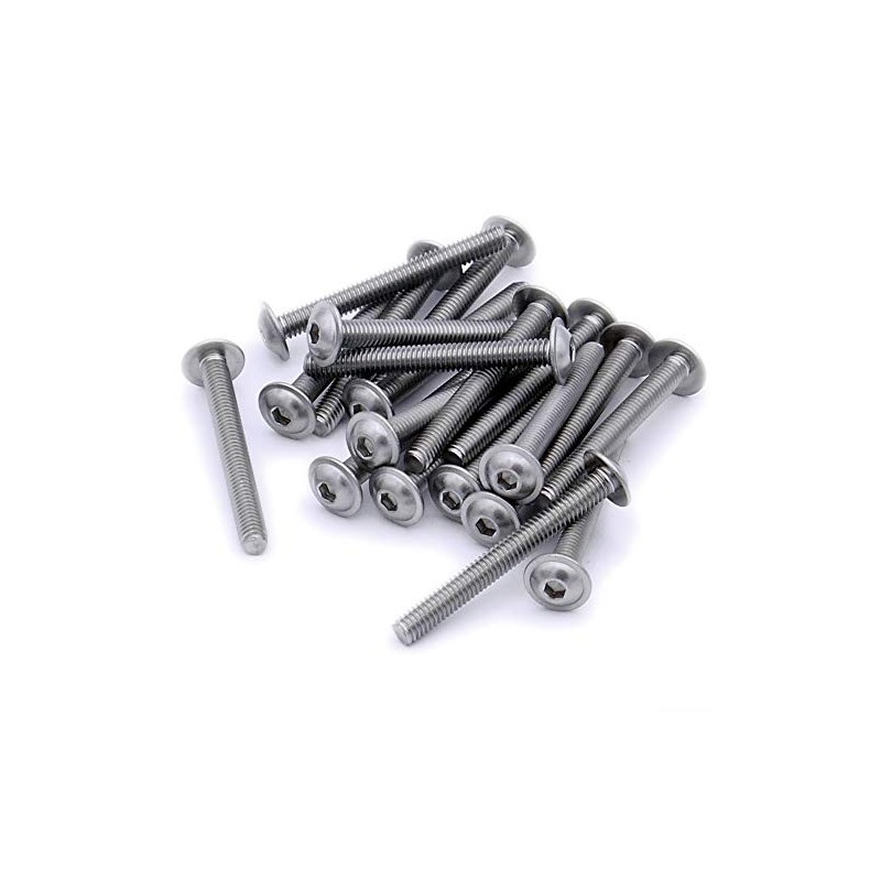 M3 (3mm x 22mm) Flanged Hex Socket Button Machine Screw
