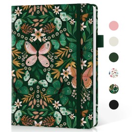 Bullet Dotted Journal Notebook for Women & Men, Hardcover Leather Journal for Writing, A5 Bullet Journaling Notebook for Work & Sketching, Perfect for Office School Home Supplies, 160 Pages, Butterfly